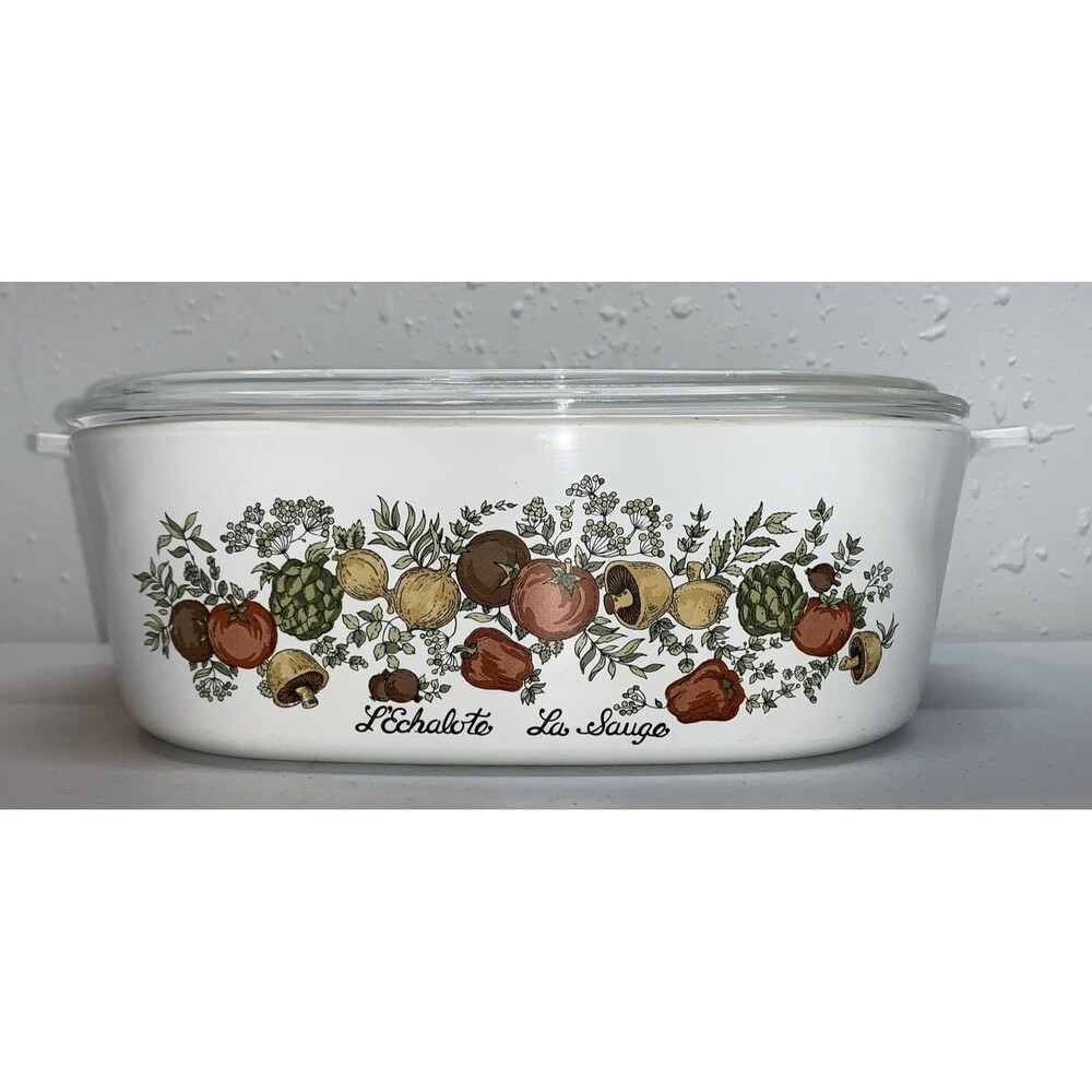 Vintage CorningWare Spice of Life 4 Quart Casserole Dish A-84-B with Pyrex Lid